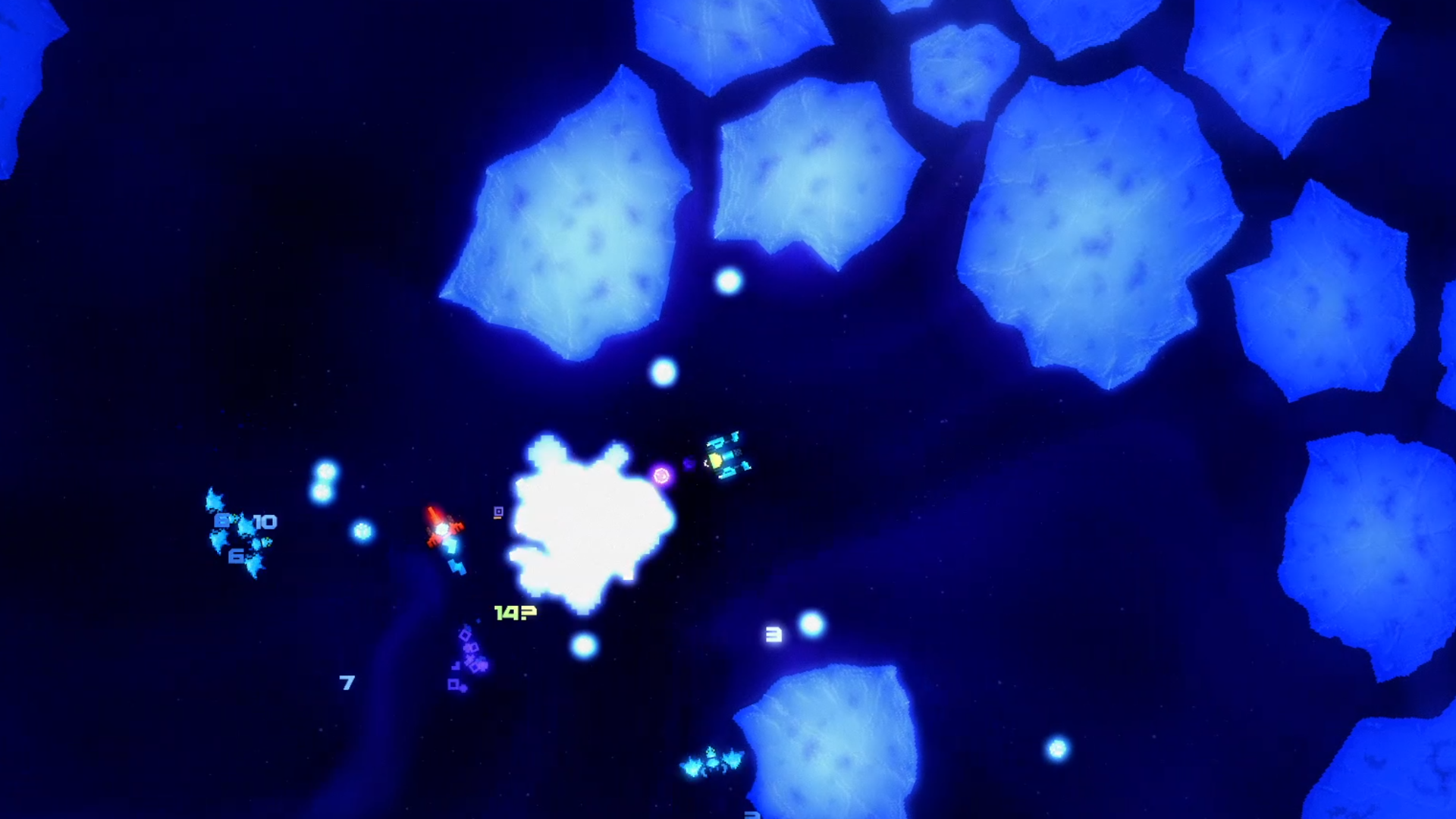 Devoid Game - Ice bats attacking player in Space Dungeon