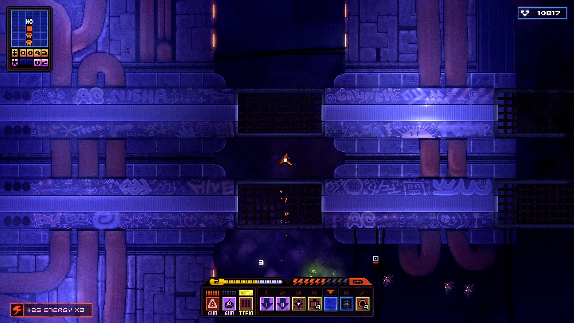Devoid gameplay: Pilot exploring the Broodmother's lair deep in a space structure