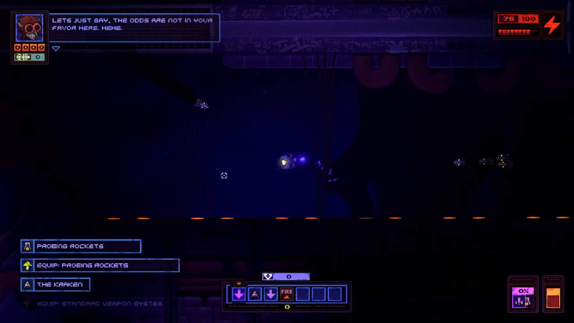 Devoid dialogue: Space Goblin taunting a pilot flying into the broodmothers lair