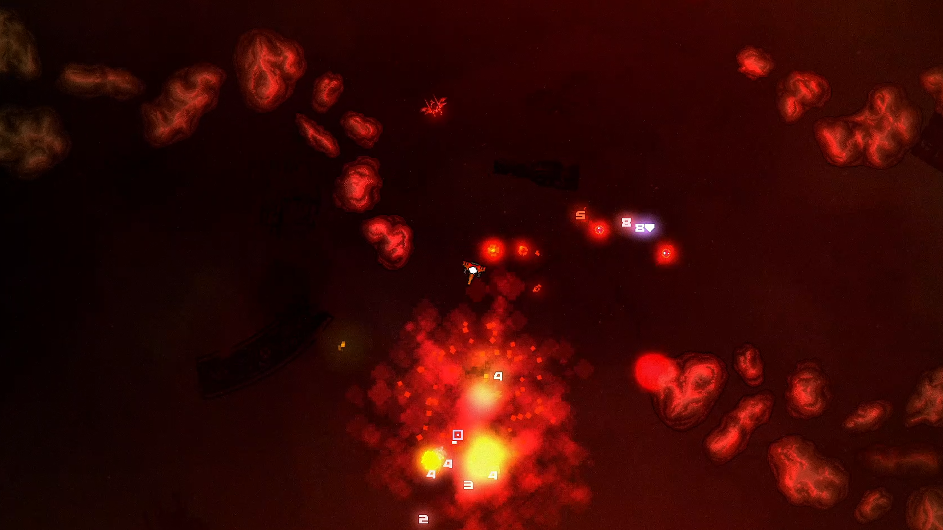 Devoid gameplay: Explosive combat moment inside a procedurally generated space dungeon